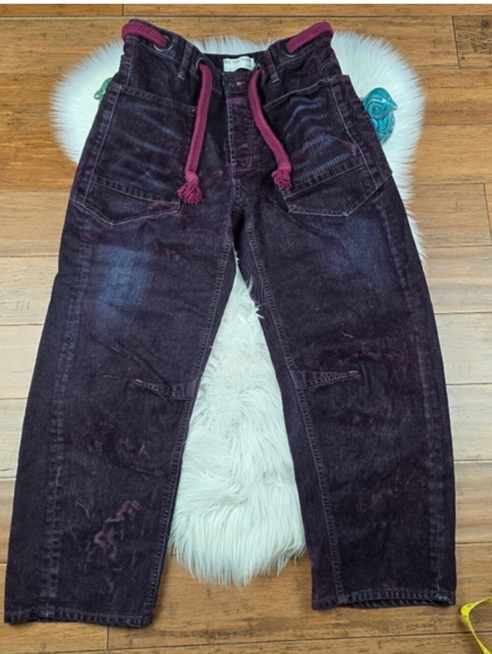 Free People We The Free Flocked Moxie Barrel Jeans  28